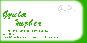 gyula hujber business card